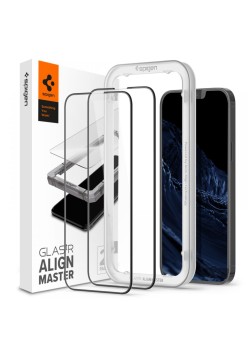 Folie pentru iPhone 13 Pro Max / 14 Plus (set 2) - Spigen Glas.tR Align Master - Black