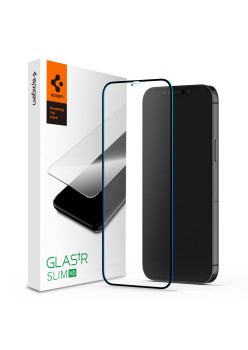 Folie pentru iPhone 12 / 12 Pro - Spigen Glas.tR Slim - Black