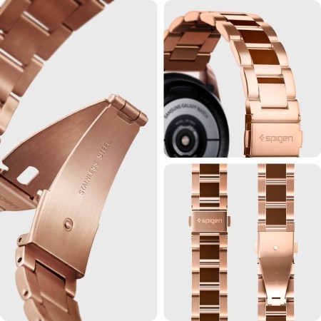 Curea pentru Samsung Galaxy Watch 4/5/Active 2, Huawei Watch GT 3 (42mm)/GT 3 Pro (43mm) - Spigen Modern Fit 20mm - Rose Gold