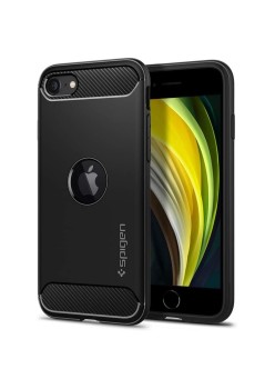 Husa pentru iPhone SE 2, SE 2020 / SE 3, SE 2022 - Spigen Rugged Armor - Black