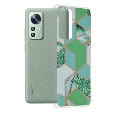 Husa pentru Xiaomi 12 / 12X - Techsuit Marble Series - Green Hex