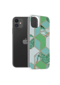 Husa pentru iPhone 11 - Techsuit Marble Series - Green Hex