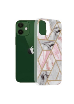 Husa pentru iPhone 12 / 12 Pro - Techsuit Marble Series - Pink Hex