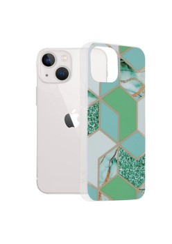 Husa pentru iPhone 13 mini - Techsuit Marble Series - Green Hex