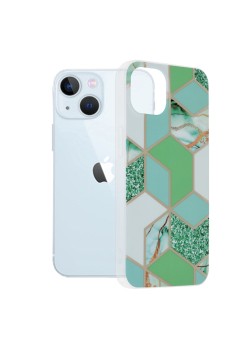 Husa pentru iPhone 13 - Techsuit Marble Series - Green Hex