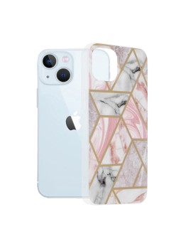 Husa pentru iPhone 13 - Techsuit Marble Series - Pink Hex