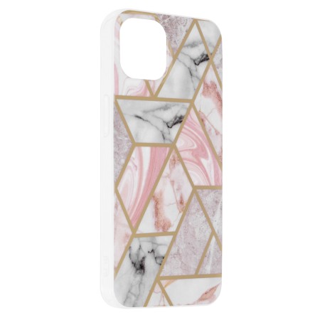 Husa pentru iPhone 13 - Techsuit Marble Series - Pink Hex