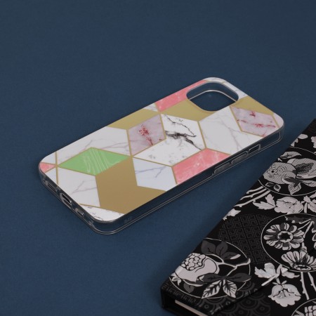 Husa pentru iPhone 13 - Techsuit Marble Series - Purple Hex