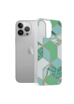 Husa pentru iPhone 13 Pro - Techsuit Marble Series - Green Hex