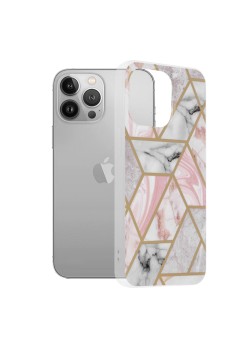 Husa pentru iPhone 13 Pro - Techsuit Marble Series - Pink Hex