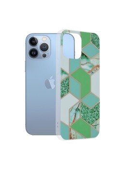 Husa pentru iPhone 13 Pro Max - Techsuit Marble Series - Green Hex