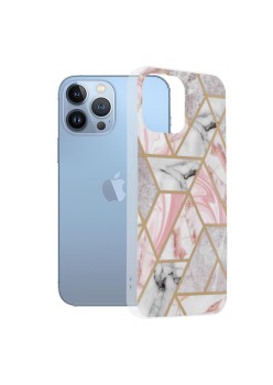 Husa pentru iPhone 13 Pro Max - Techsuit Marble Series - Pink Hex