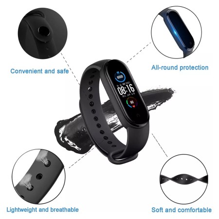 Curea pentru Xiaomi Mi Band 5 / 5 NFC / 6 / 6 NFC / Amazfit Band 5 - Techsuit Watchband (W013) - Dark Green