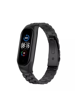 Curea pentru Xiaomi Mi Band 5 / 5 NFC / 6 / 6 NFC / Amazfit Band 5 - Techsuit Watchband (W021) - Black