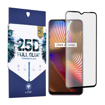 Folie pentru Realme 7i (Global) / C11 (2020) / C11 (2021) / C15 / C21 / C21Y / C25s / C25Y / Narzo 30A - Lito 2.5D FullGlue Glass - Black