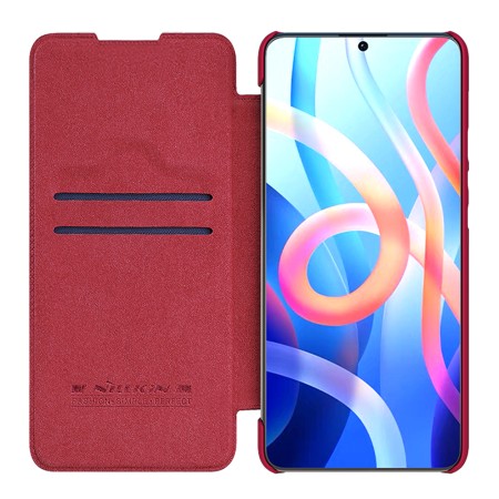 Husa pentru Xiaomi Redmi Note 11 / Note 11S - Nillkin QIN Leather Case - Red