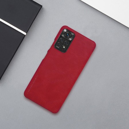 Husa pentru Xiaomi Redmi Note 11 / Note 11S - Nillkin QIN Leather Case - Red