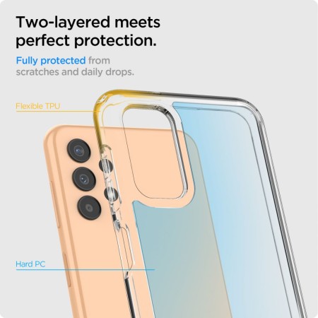 Husa pentru Samsung Galaxy A13 4G - Spigen Ultra Hybrid - Crystal Clear