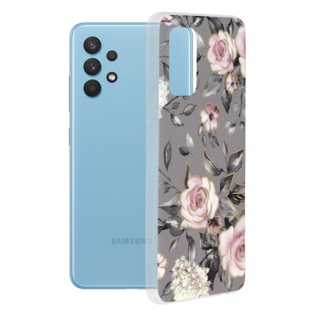 Husa pentru Samsung Galaxy A32 4G - Techsuit Marble Series - Bloom of Ruth Gray