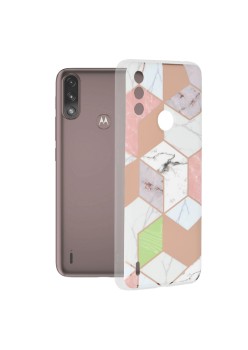 Husa pentru Motorola Moto E7 Power / Moto E7i Power - Techsuit Marble Series - Purple Hex