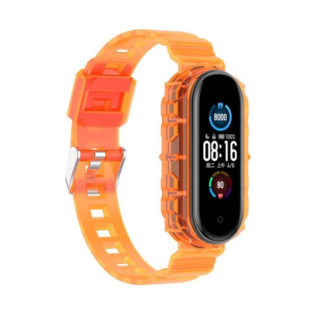 Curea pentru Xiaomi Mi Band 5 / 5 NFC / 6 / 6 NFC / Amazfit Band 5 - Techsuit Watchband (W017) - Orange