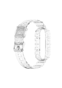 Curea pentru Xiaomi Mi Band 5 / 5 NFC / 6 / 6 NFC / Amazfit Band 5 - Techsuit Watchband (W017) - Clear