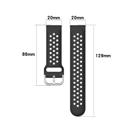 Curea pentru Samsung Galaxy Watch 4/5/Active 2, Huawei Watch GT 3 (42mm)/GT 3 Pro (43mm) - Techsuit Watchband 20mm (W004) - Black