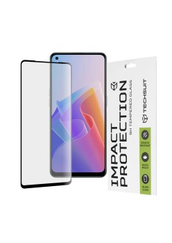 Folie pentru Oppo Reno7 4G / Reno7 Lite / Reno8 Lite / OnePlus Nord N20 5G - Techsuit 111D Full Cover / Full Glue Glass - Black