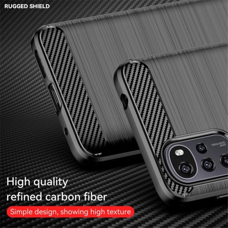 Husa pentru Motorola Moto G22 - Techsuit Carbon Silicone - Black