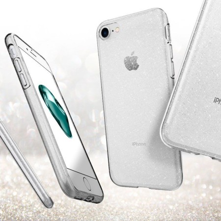 Husa pentru iPhone 7 / 8 / SE 2 / SE 3 - Spigen Liquid Crystal Glitter - Crystal Quartz