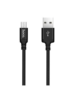 Cablu de Date USB-A la Micro-USB 2.4A, 1m - Hoco Double (X14) - Black