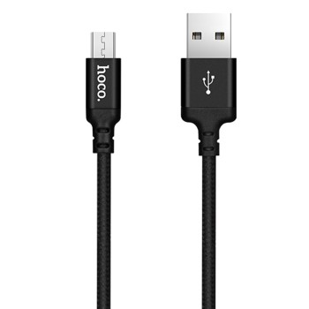 Cablu de Date USB-A la Micro-USB 2.4A, 1m - Hoco Double (X14) - Black