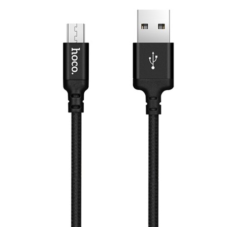 Cablu de Date USB-A la Micro-USB 2.4A, 1m - Hoco Double (X14) - Black