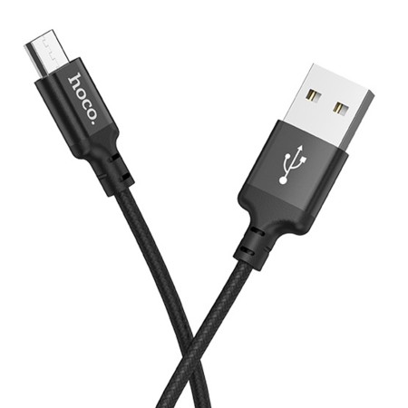 Cablu de Date USB-A la Micro-USB 2.4A, 1m - Hoco Double (X14) - Black