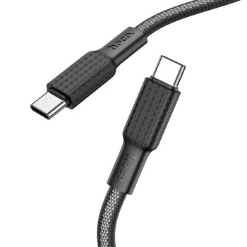 Cablu de Date Type-C la Type-C 3A, 1m - Hoco Jaeger (X69) - Black / White