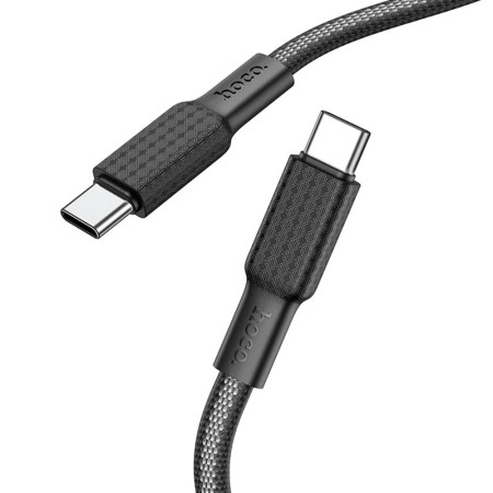Cablu de Date Type-C la Type-C 3A, 1m - Hoco Jaeger (X69) - Black / White