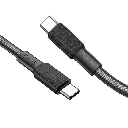 Cablu de Date Type-C la Type-C 3A, 1m - Hoco Jaeger (X69) - Black / White