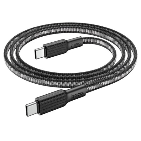 Cablu de Date Type-C la Type-C 3A, 1m - Hoco Jaeger (X69) - Black / White
