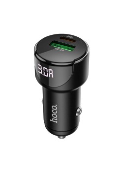 Incarcator Auto USB-A, Type-C, QC 3.0, PD20W, 3A - Hoco Light Road (Z42) - Black