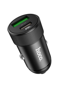 Incarcator Auto USB, QC3.0, 18W, Type-C, PD20W - Hoco (Z32B Speed Up) - Black