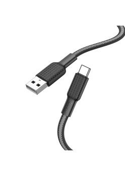Cablu de Date USB la Type-C PD 60W, 3A, 1m - Hoco Jaeger (X69) - Black / White