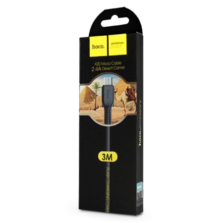 Cablu de Date USB-A la Micro-USB 10W, 2.4A, 1m - Hoco Flash (X20) - Black