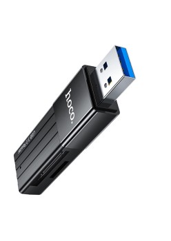 Cititor de Carduri USB, TF, SD - Hoco Mindful (HB20) - Black