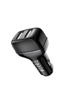Incarcator Auto 2xUSB, 12W, 2.4A - Hoco (Z36 Leader) - Black