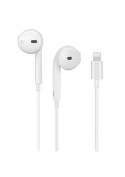 Casti Audio Stereo Lightning cu Microfon, 1.2m - Hoco Original Series (L7 Plus) - White