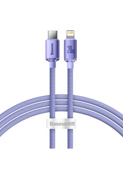 Cablu de Date Type-C la Lightning 20W, 1.2m - Baseus Crystal Shine (CAJY000205) - Purple
