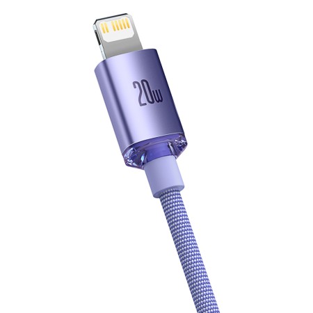Cablu de Date Type-C la Lightning 20W, 1.2m - Baseus Crystal Shine (CAJY000205) - Purple