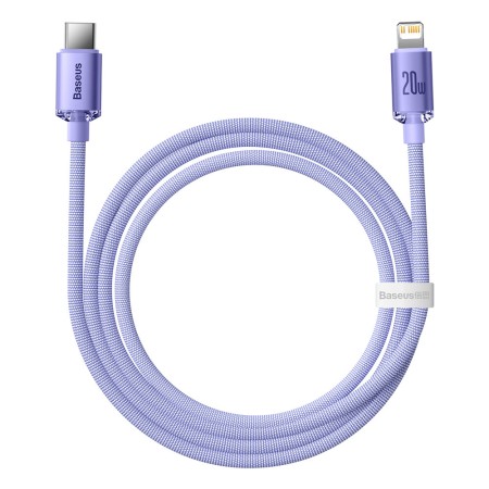Cablu de Date Type-C la Lightning 20W, 1.2m - Baseus Crystal Shine (CAJY000205) - Purple