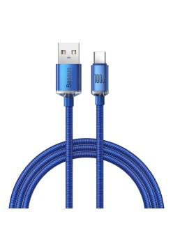 Cablu de Date USB la Type-C 100W, 1.2m - Baseus Crystal Shine (CAJY000403) - Blue