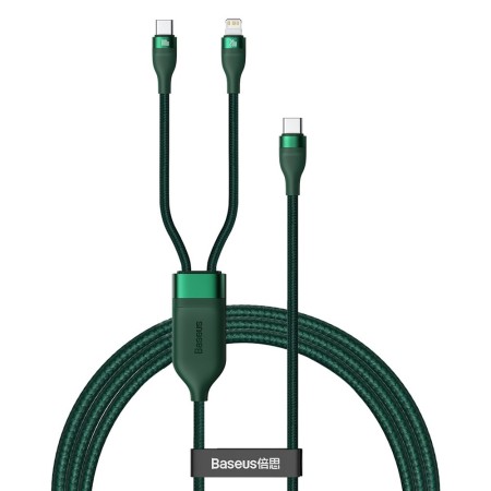 Cablu de Date Type-C la Type-C, Lightning 100W, 1.2m - Baseus Flash Series (CA1T2-F06) - Green